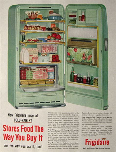 1955 Vintage Frigidaire Refrigerator Ad ~ Cold Pantry Vintage