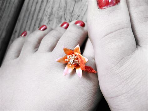 My Toes Orange Flower By Simplethingsfeet On Deviantart