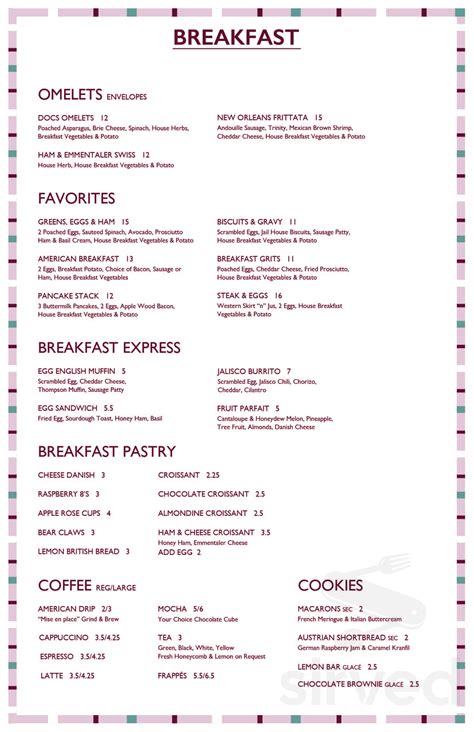 Melba's Culinary Canvas menu in Louisville, Kentucky, USA
