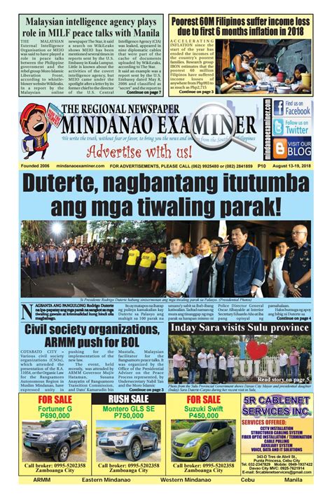 Organisations like the iri are certainly no angels. Mindanao Examiner Regional Newspaper (August 13-19,2018 ...
