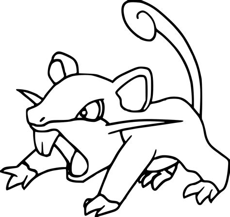 Coloriage Rattata Pokemon à imprimer