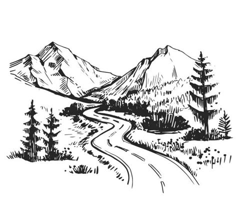 Country Roads Drawing Illustrations Royalty Free Vector Graphics
