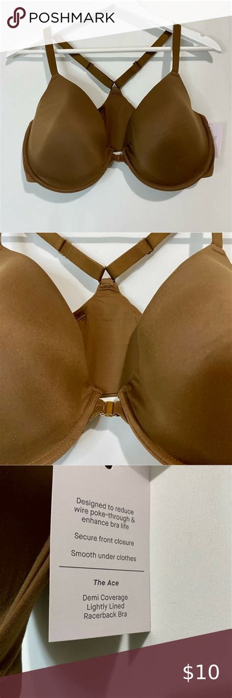 Auden The Ace Demi Lightly Lined Racerback Bra Cocoa Size 38ddd Nwt