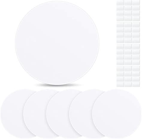 6 Pcs 7 Inch Plastic Flat Round Blank Plate Wall Hole Cover Ceiling