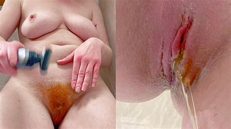 Big Tits Shaving Very Hairy Ginger Pussy Pee On Cock