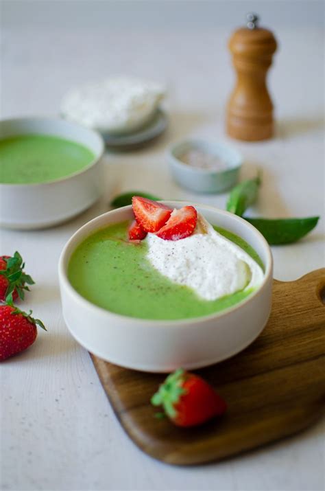 Soupe froide de petits pois et burrata Dites Vanille