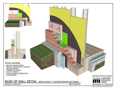 010400311 Base Of Wall Detail Brick Ledge T Foundation Below