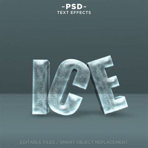 Premium Psd 3d Realistic Ice Effects Editable Text Simple Logo