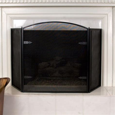 Brenneman Three Panel Fireplace Screen Black Powder Coat Fireplace And Hearth Home Accents