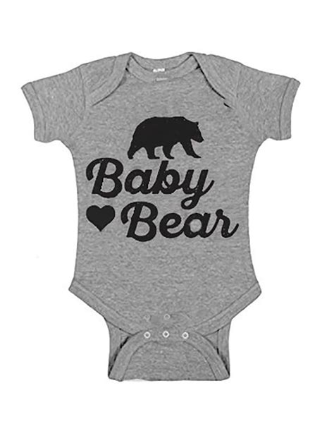 Baby Bear Onesie With Hearts Baby Bear Onesie Baby Boy Onsies Baby