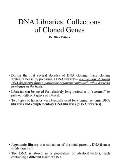 Dna Libraries Pdf Molecular Cloning Complementary Dna