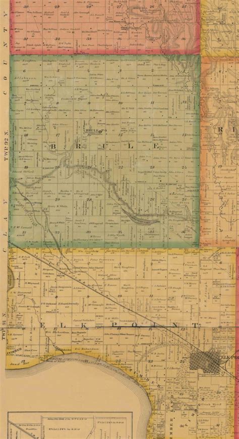 Union County South Dakota 1892 Old Wall Map With Landowner Etsy