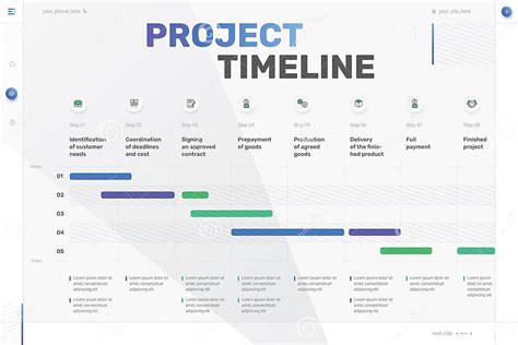 Vector Project Timeline Graph Progress Chart Of Project Eight Stages