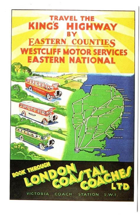 Buses Route Map Kings Highway Greyhound England London Coastal
