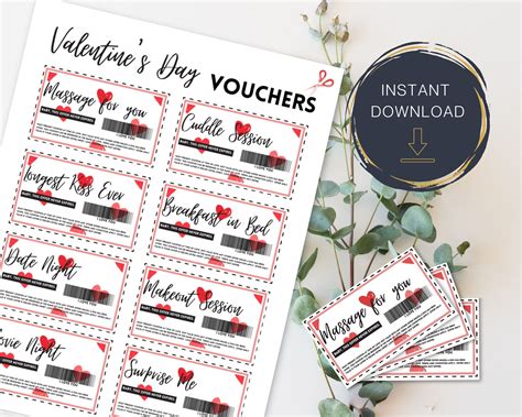 Instant Download Diy Valentine S Day Playful T Vouchers I Cute Love Vouchers I Coupons I