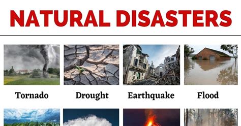 Natural Disasters List Of Common Natural Disasters With The Picture
