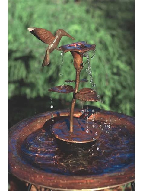 Ready made wild bird bath drippers can be purchased in kits which include all of the necessary parts you do not want have low growing plants or places for predators to hide. Hummingbird Metal Dripper Fountain in 2020 | Bird bath fountain, Hummingbird fountain ...