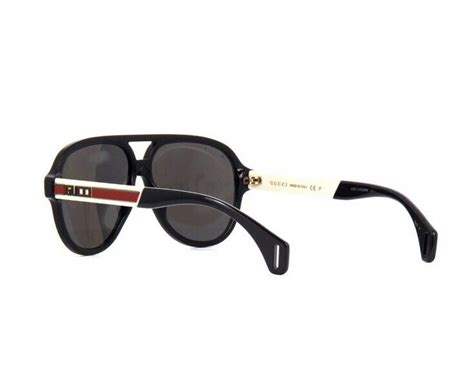 gucci gg0463s 463 002 black white grey polarized lens men aviator sunglasses 889652199924 ebay