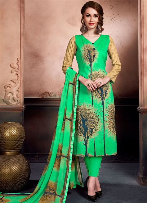 Buy Green Salwar Kameez Online Casual Salwar Suits
