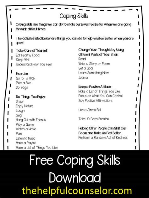 Problem solving skills worksheet in the moment coping skill toolbox personal time out. 11 Best Images of Free Printable Worksheets Coping Skills ...