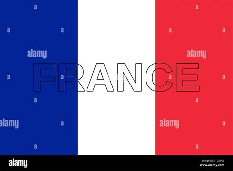 Illustration Of The National Flag Of France With The Word France On The