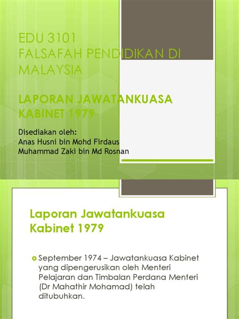 Laporan jawatankuasa kabinet 1979 secara. Laporan Jawatankuasa Kabinet 1979