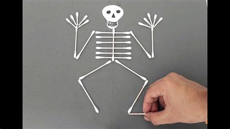 How To Make Human Skeleton Cotton Swab Sticks Crafts Idea Diy