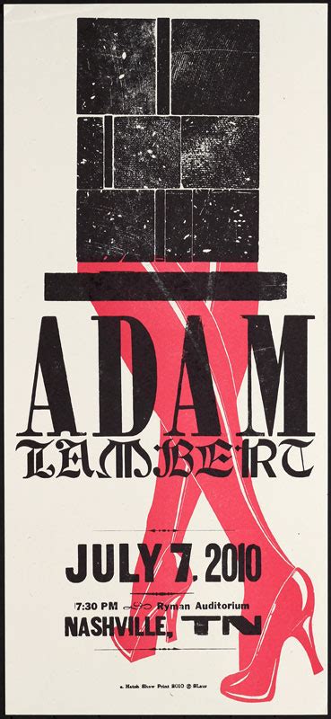 Hatch Show Print Adam Lambert Poster