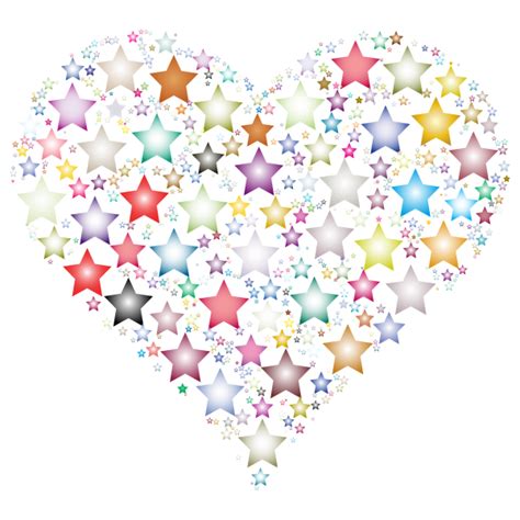 Colorful Heart Stars 3 Free Svg