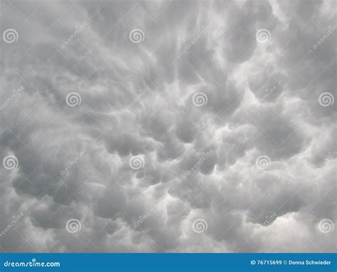 Grey Mammatus Cloud Sky Stock Image Image Of Background 76715699