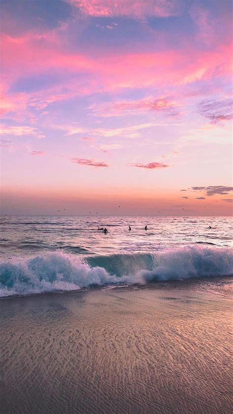 Aesthetic Sunset Pink Beach Largest Portal Beach Aesthetic Tumblr Hd Phone Wallpaper Pxfuel