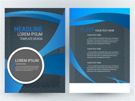 Flyer Template Design With Abstract Dark Blue Background Vectors
