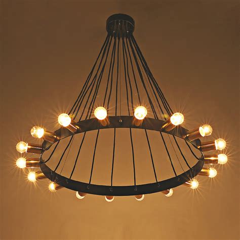 We have wrought iron ceiling lights and mini pendants for any home or office. 18 Light Industrial Wrought Iron Round Chandelier Pendant ...