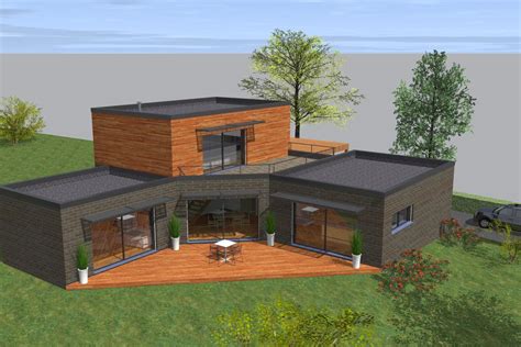 Dans le but de réduire les coûts de votre projet de construction tout en vous offrant notre expertise de constructeur toute modification de plan est envisageable pour rendre votre maison unique et fidèle à vos attentes ! Plan Maison Ossature Bois Toit Plat - Maison Plan