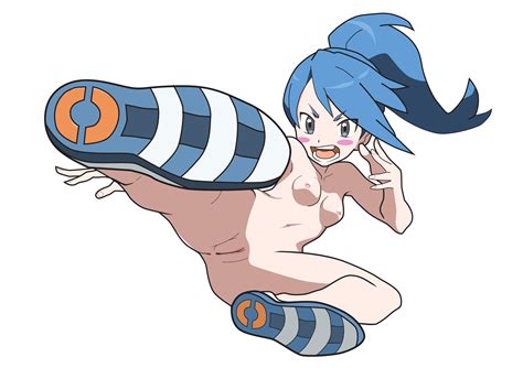 Netoneto Battle Girl Pokemon Pokemon Highres Third Party Edit 1girl Anus Ass Blue Hair