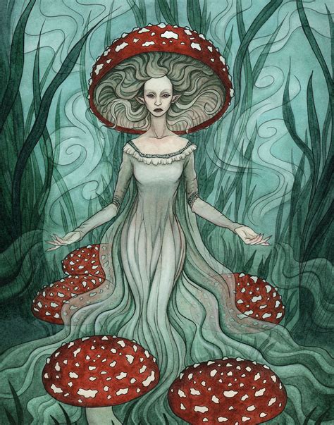 Unseelie Mushroom Fae Fairytale Art Hippie Painting Fairy Art