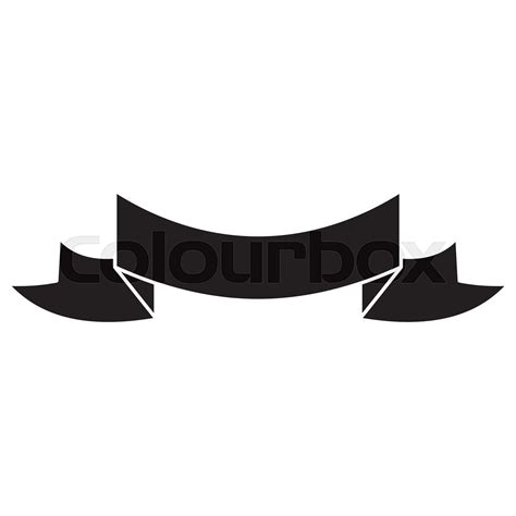 Silhouette Black Ribbon Banner Icon Stock Vector Colourbox