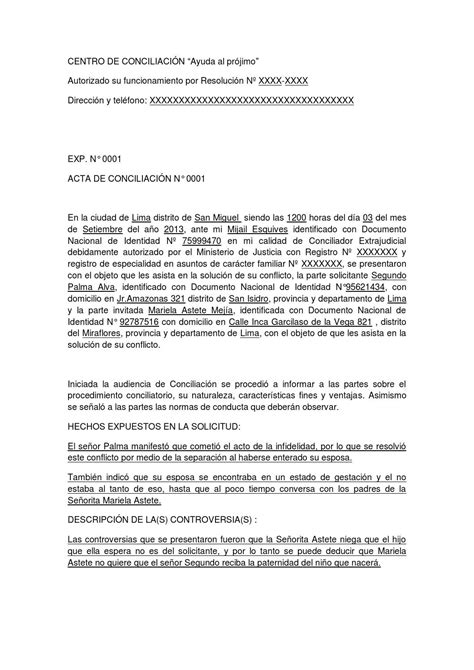 Carta De Conciliacion Images And Photos Finder