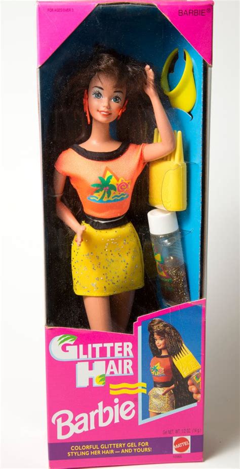 1993 Glitter Hair Barbie Brunette Etsy Barbie Glitter Hair Brunette