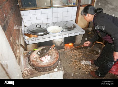 A Traditional Chinese Kitchen In Heilongjiang Province Northern China