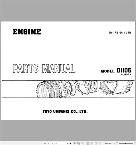 Tcm Kubota Engine D1105 Parts Manual Pe D1105b En Jp Auto Repair