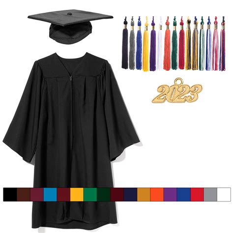 2020 Matte Adult Graduation Gown Cap Tassel Set Uniforms Work And Safety