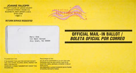 Union County Voters To Receive Vote By Mail Ballots In Bright Yellow Envelopes For Primary