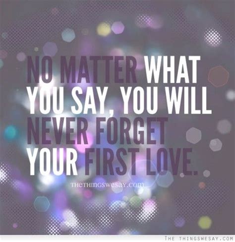 No Matter What You Say You Will Never Forget Your First Love Never
