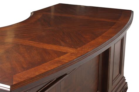 66 Traditional Curved Executive Desk In Brown Mathis Brothers Furniture