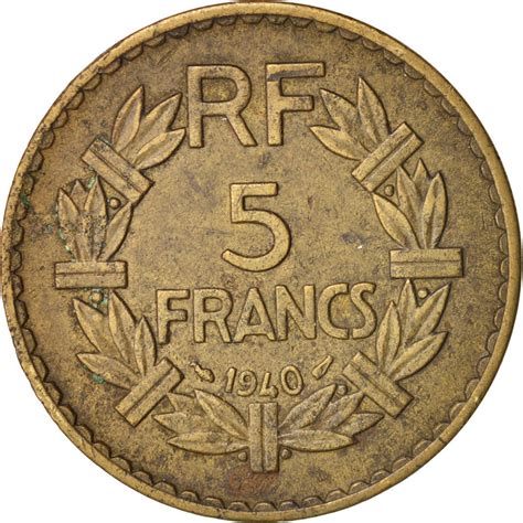 48626 France Lavrillier 5 Francs 1940 Km888a1 Ttb 5 Francs