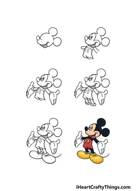How To Draw Mickey Mouse Step By Step Drawing Guide B
