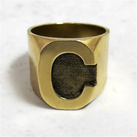 Initial Ring Letter Ring Chunky Initial Ring C Ring Man Etsy Israel
