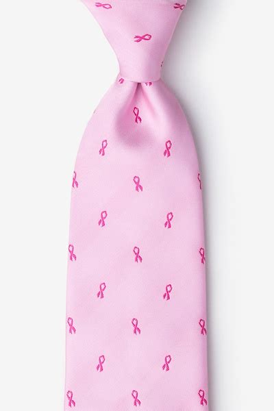 Pink Microfiber Breast Cancer Ribbon Tie