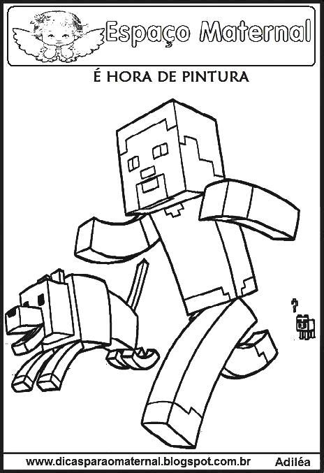 Desenhos Para Colorir Minecraft Espaço Maternal